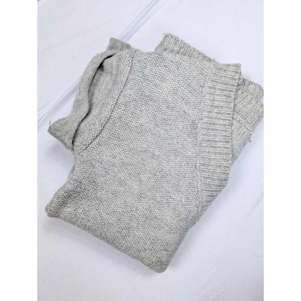 J. Crew Alpaca Wool Blend Gray V-Neck Tunic Short Sleeve Sweater Womens XS 47633